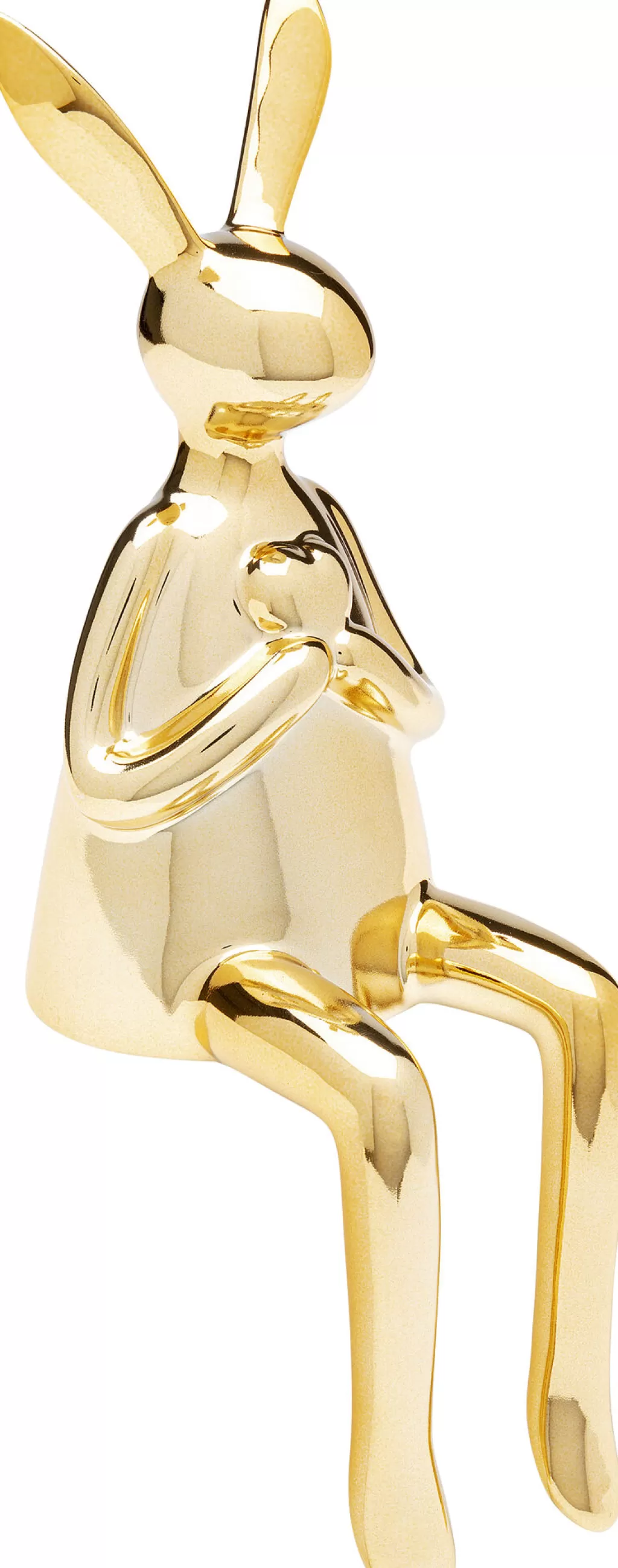 Cœur Lapin Assis Design KARE - Figurine Décorative Élégante en Or 29 cm, Idée Cadeau Chic pour Décoration d'Intérieur