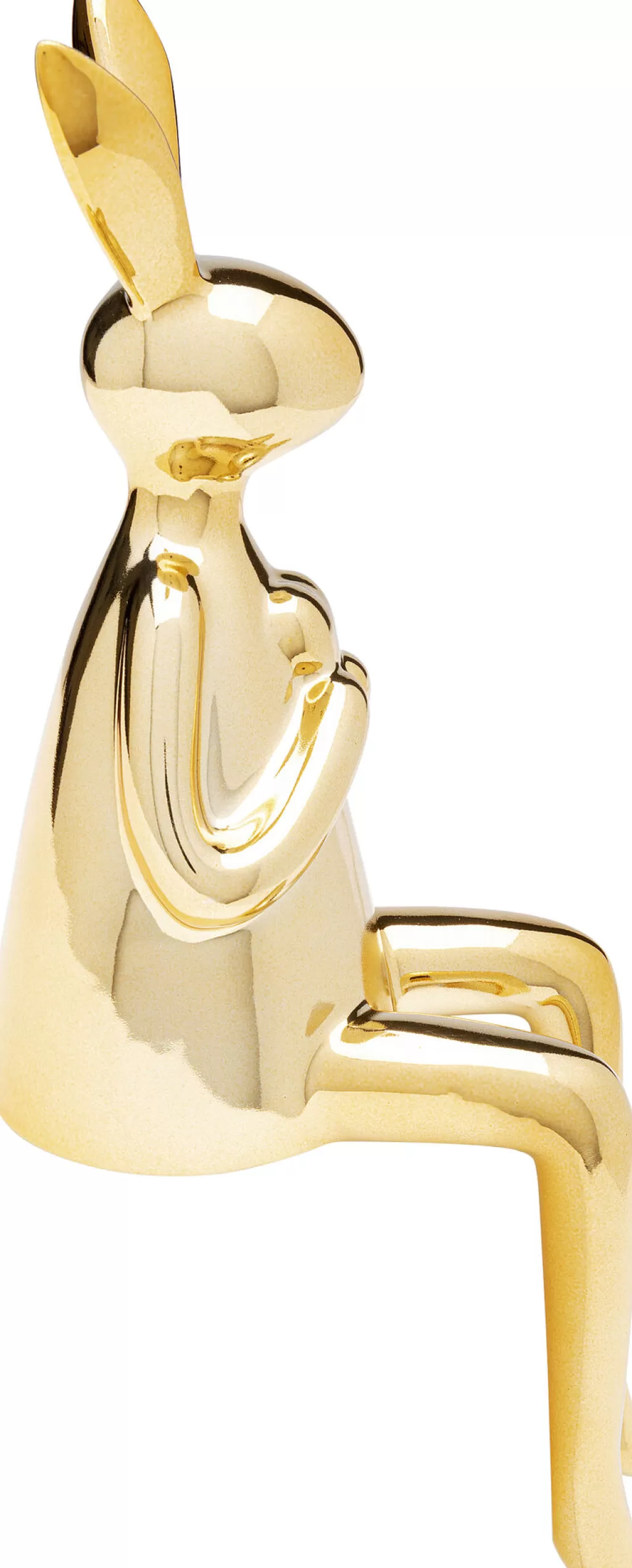 Cœur Lapin Assis Design KARE - Figurine Décorative Élégante en Or 29 cm, Idée Cadeau Chic pour Décoration d'Intérieur