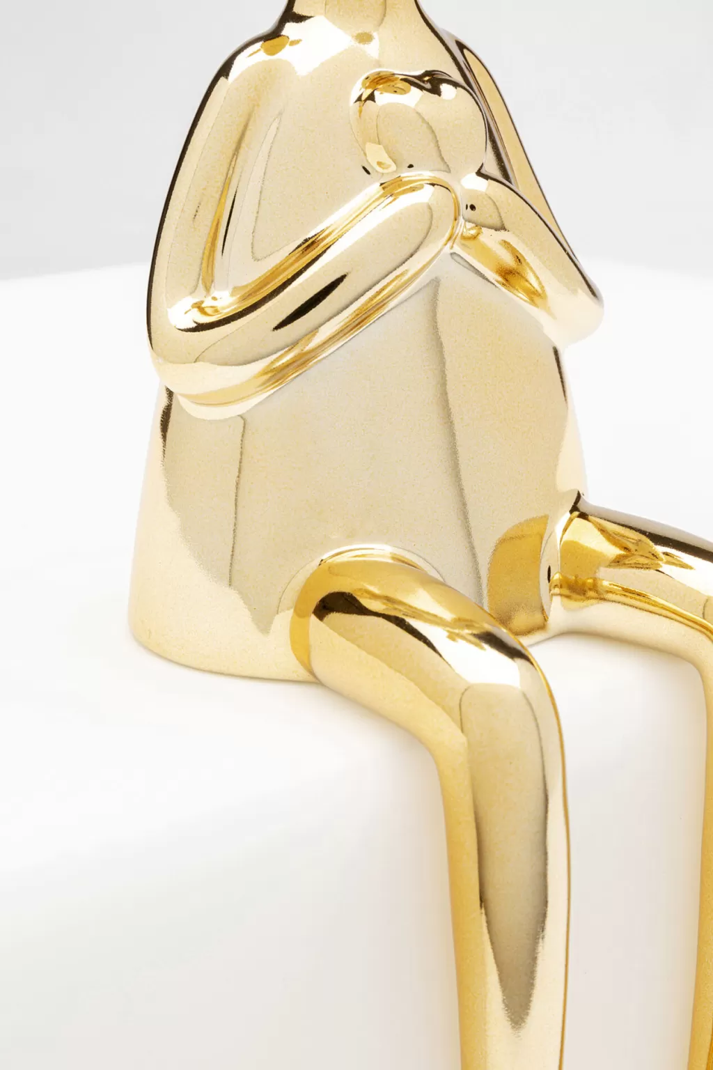 Cœur Lapin Assis Design KARE - Figurine Décorative Élégante en Or 29 cm, Idée Cadeau Chic pour Décoration d'Intérieur