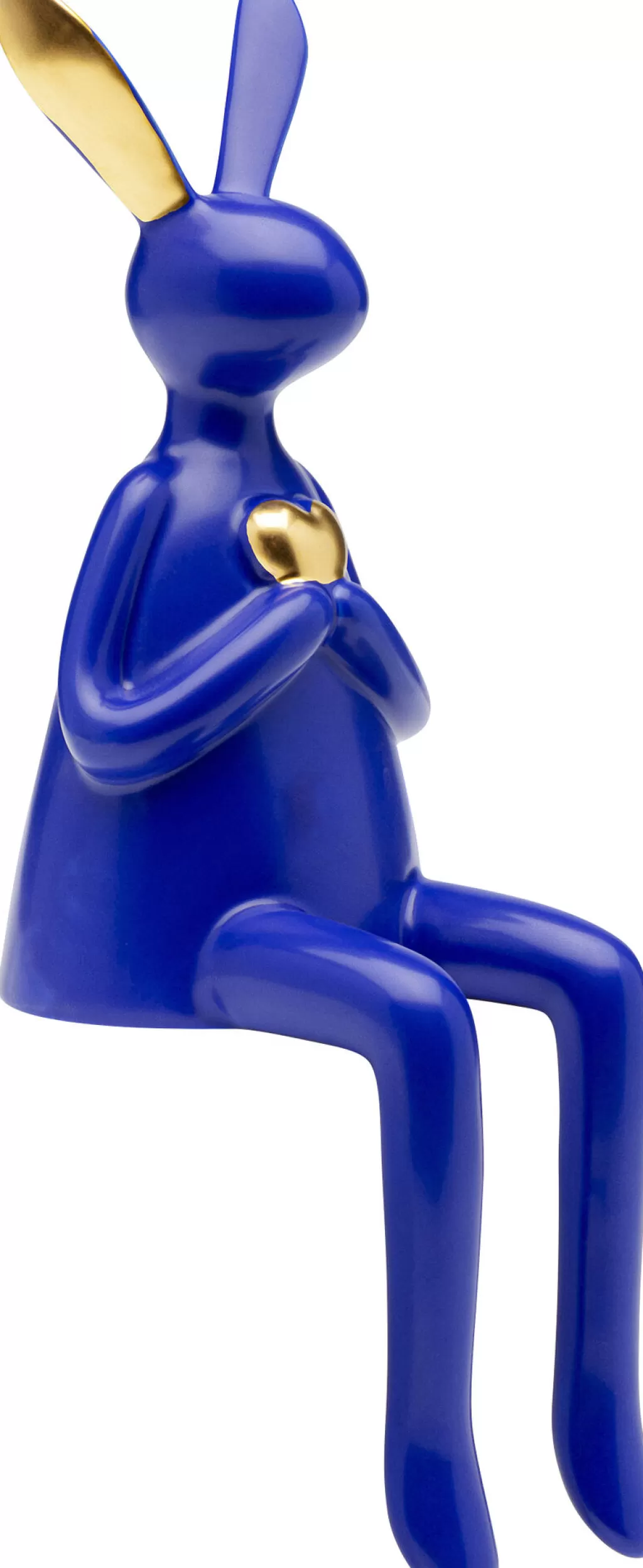 Figurine Décorative Lapin Assis en Forme de Cœur - Design Élégant en Bleu, 29 cm - KARE Collection