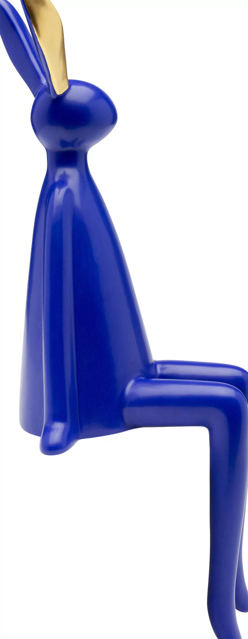 KARE Design - Lapin Assis Décoratif en Céramique Bleu, 35 cm - Figurine Mignonne pour Salon ou Chambre