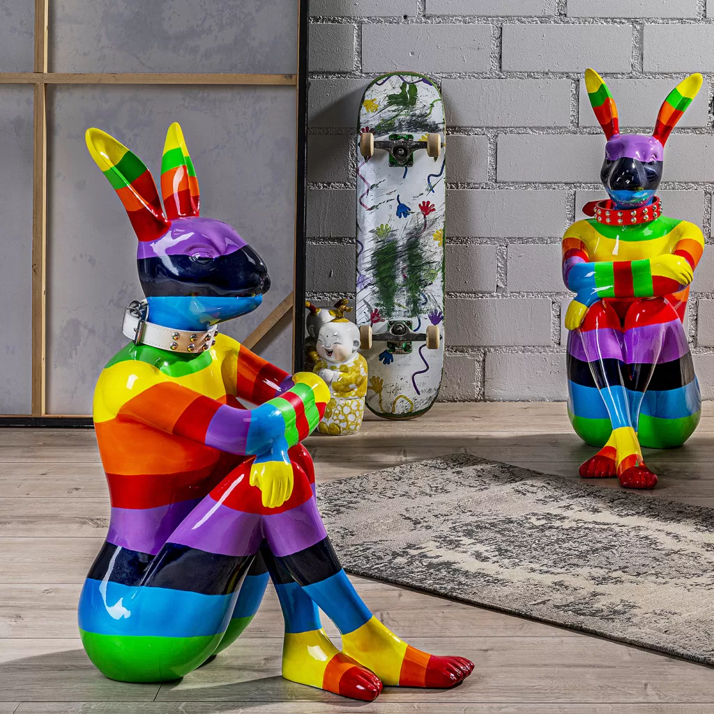 KARE Design - Lapin Assis Décoration Colorée 