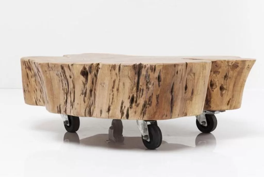 Table basse design contemporain Ø50-60 cm - KARE Design de la collection Snag en métal brossé