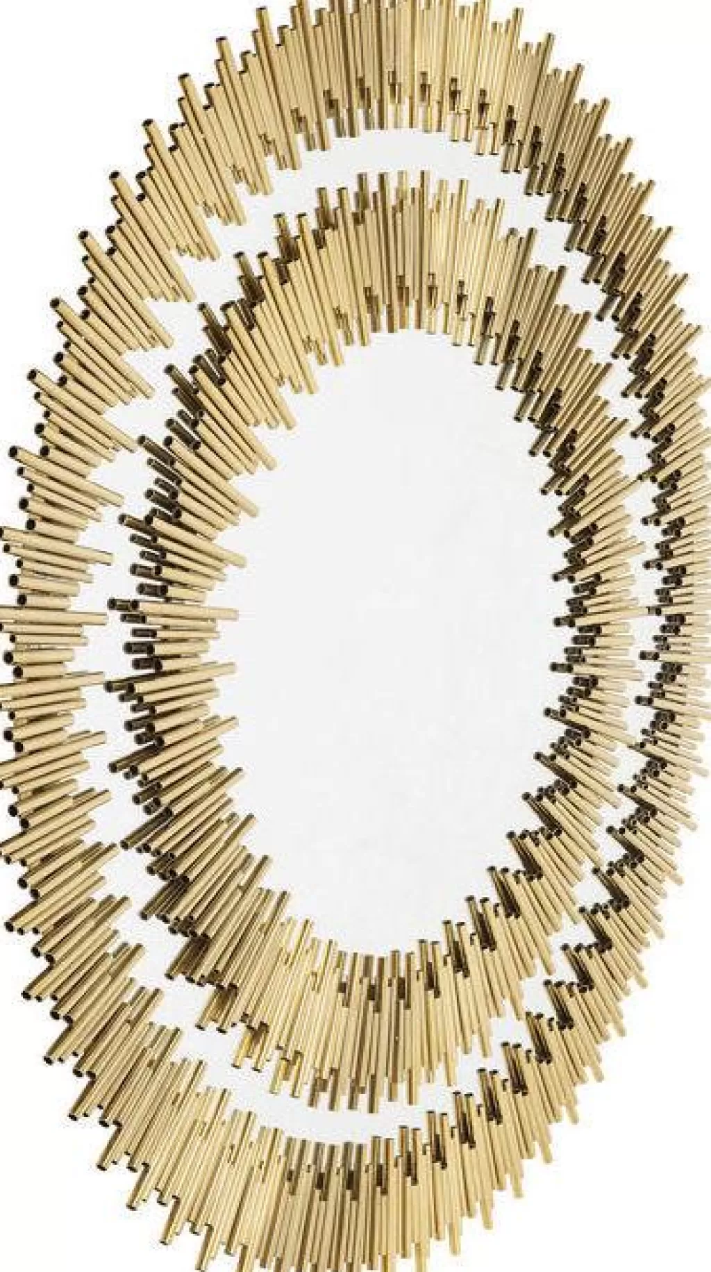 Miroir mural décoratif KARE Design - Élégant modèle Solare à finition dorée lumineuse, diamètre 132 cm pour sublimer votre déco