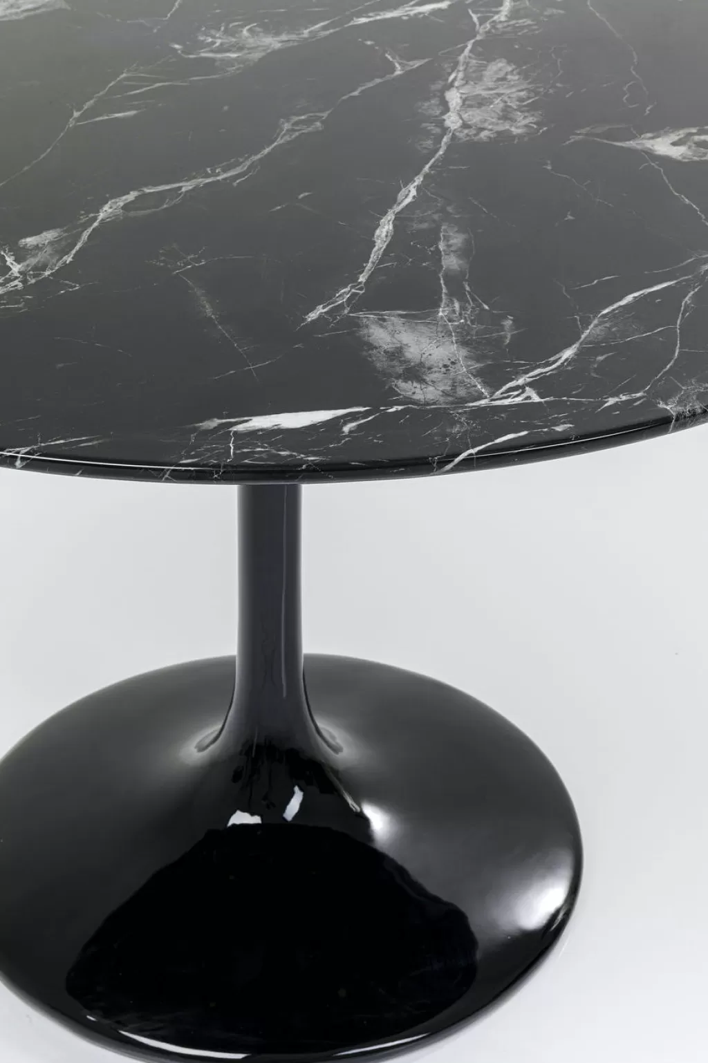 Table Ronde en Marbre Noir Élégante - Design Contemporain KARE, Diamètre 110 cm