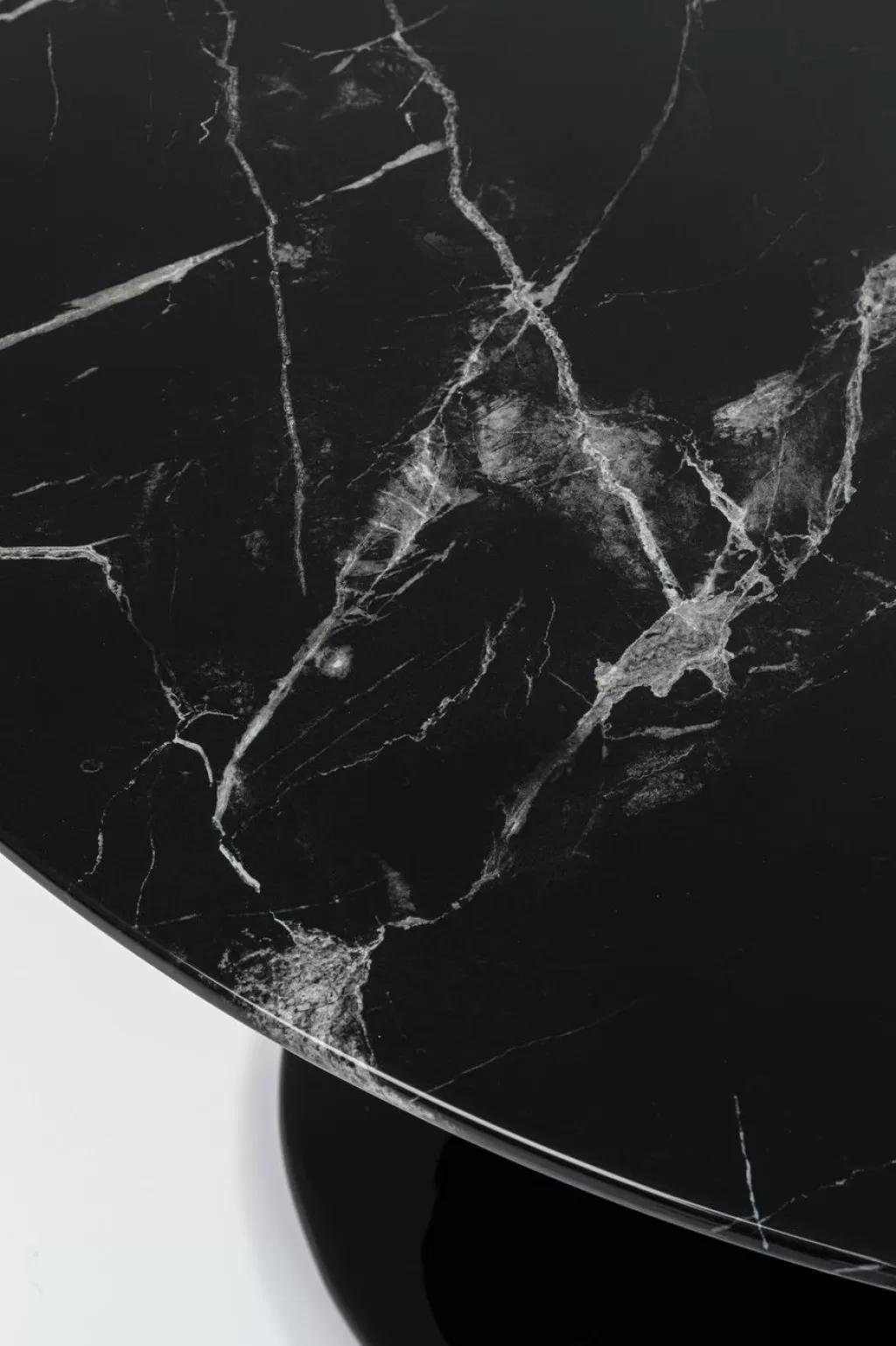 Table Ronde en Marbre Noir Élégante - Design Contemporain KARE, Diamètre 110 cm
