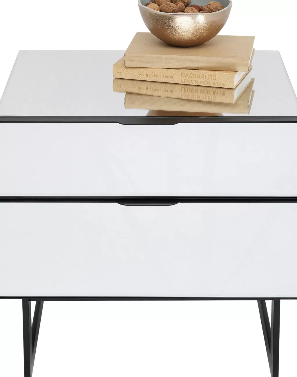 Table de Chevet Design Moderne Soran - Noir Profond, Dimensions Compactes 49 x 50 cm par KARE
