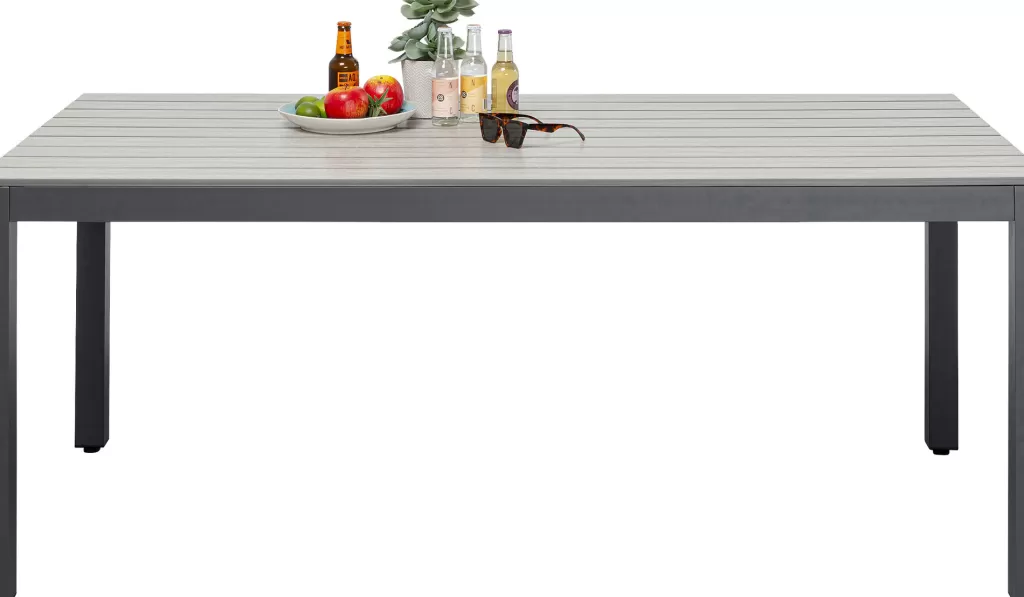 Table design Sorrento par KARE - Meuble d'extérieur élégant en gris anthracite (180x90 cm) - Idéale pour terrasses et jardins