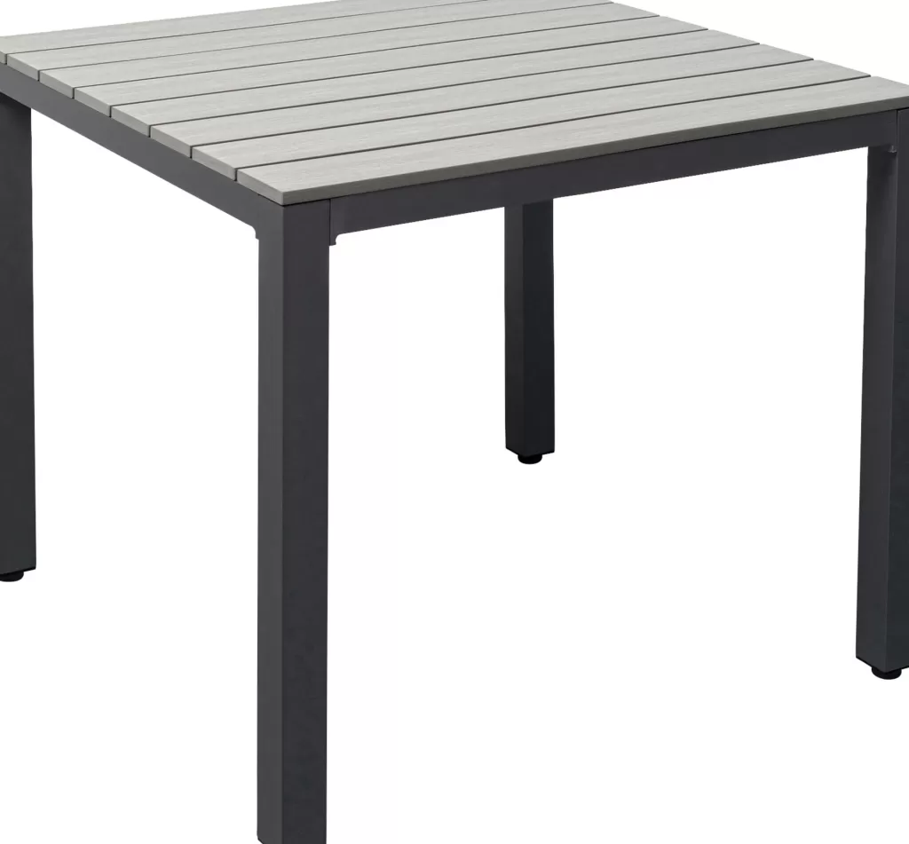 Table d'extérieur Sorrento en résine tressée - KARE Design - Ton harmonieux 80 cm de côté 

(Alternative plus détaillée : Table carrée Sorrento pour votre terrasse - Design contemporain KARE - Gris anthracite 80x80 cm avec structure aluminium)