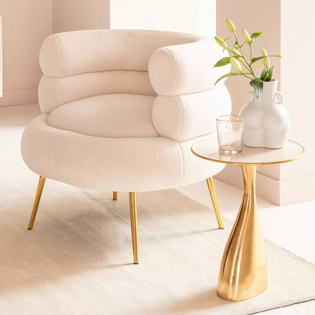 Table d'appoint design Spacey par KARE - Doré brillant diamètre 36 cm, idéale pour votre salon