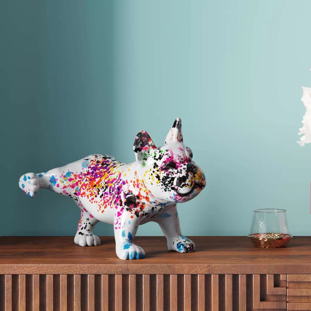 Décoration Bulldog Splash - Figurine moderne en résine 32 cm par KARE Design