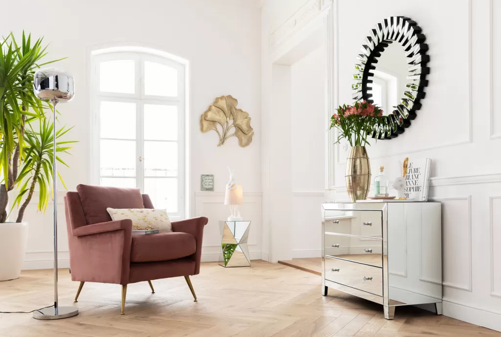 Miroir Décoratif Sprocket - Design Contemporain par KARE, Diamètre 92 cm