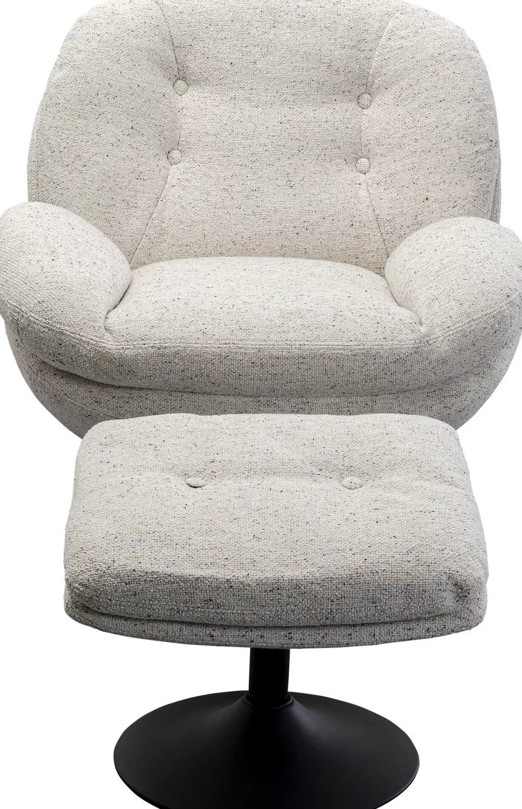 Fauteuil à bascule design KARE Collection Standford - Siège pivotant confortable avec repose-pieds intégré