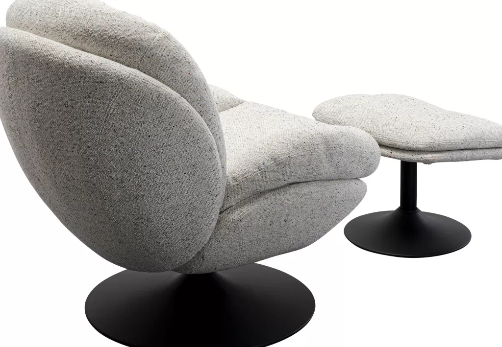 Fauteuil à bascule design KARE Collection Standford - Siège pivotant confortable avec repose-pieds intégré