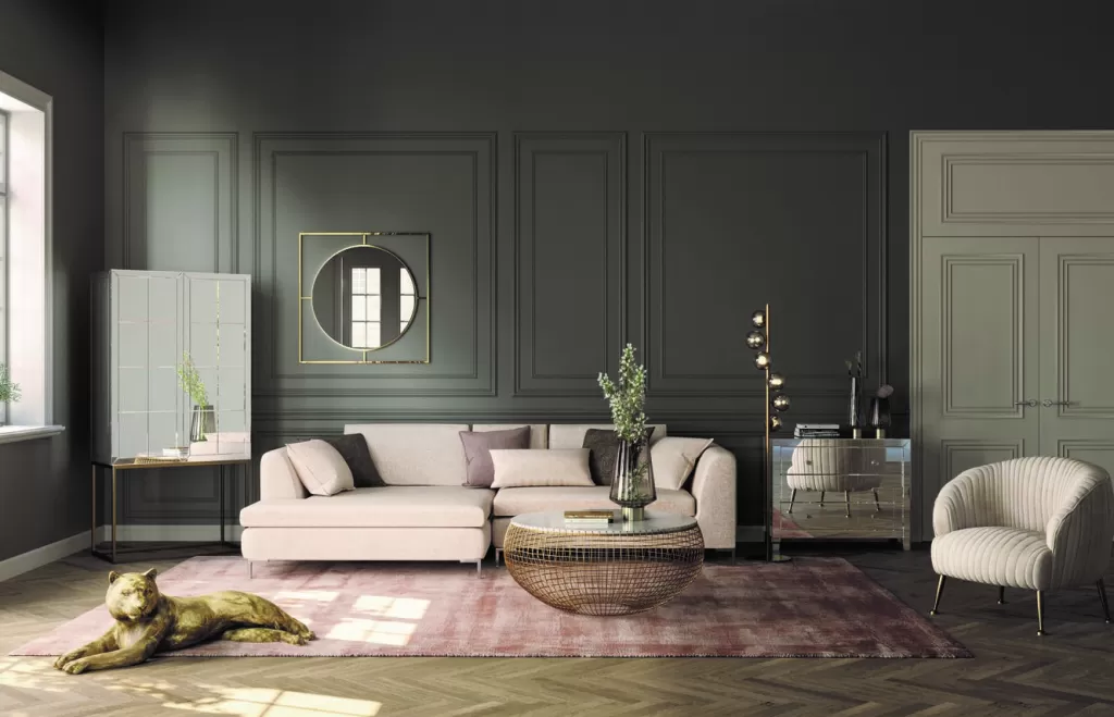 Cadre Mural Élégant Stanford en Doré par KARE Design - Miroir Circulaire Ø90 cm