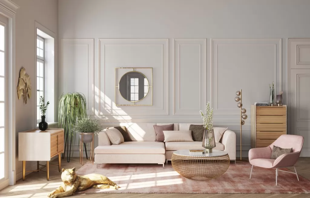 Cadre Mural Élégant Stanford en Doré par KARE Design - Miroir Circulaire Ø90 cm