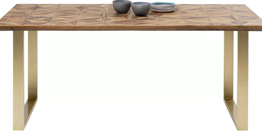 Table à manger étoilée KARE Design - Plateau en laiton dimension 180 x 90 cm - Pièce contemporaine pour intérieur raffiné