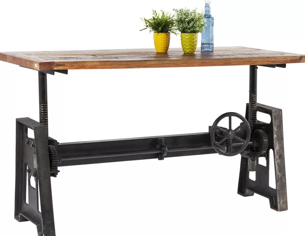 KARE Design - Table Modulable SteamBoat Econo 160x80cm | Plateau Ergonomique avec Réglage de Hauteur Intuitif