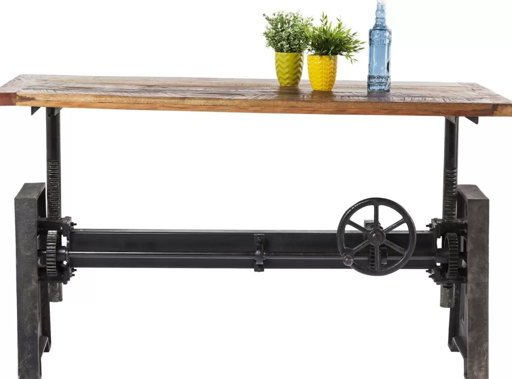 KARE Design - Table Modulable SteamBoat Econo 160x80cm | Plateau Ergonomique avec Réglage de Hauteur Intuitif