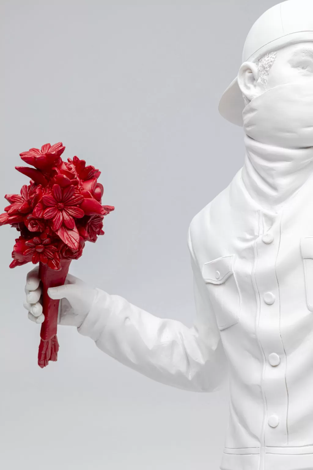 Élégante Composition Florale Urbaine KARE Design - Objet Décoratif Contemporain en Blanc (67 cm de Haut)