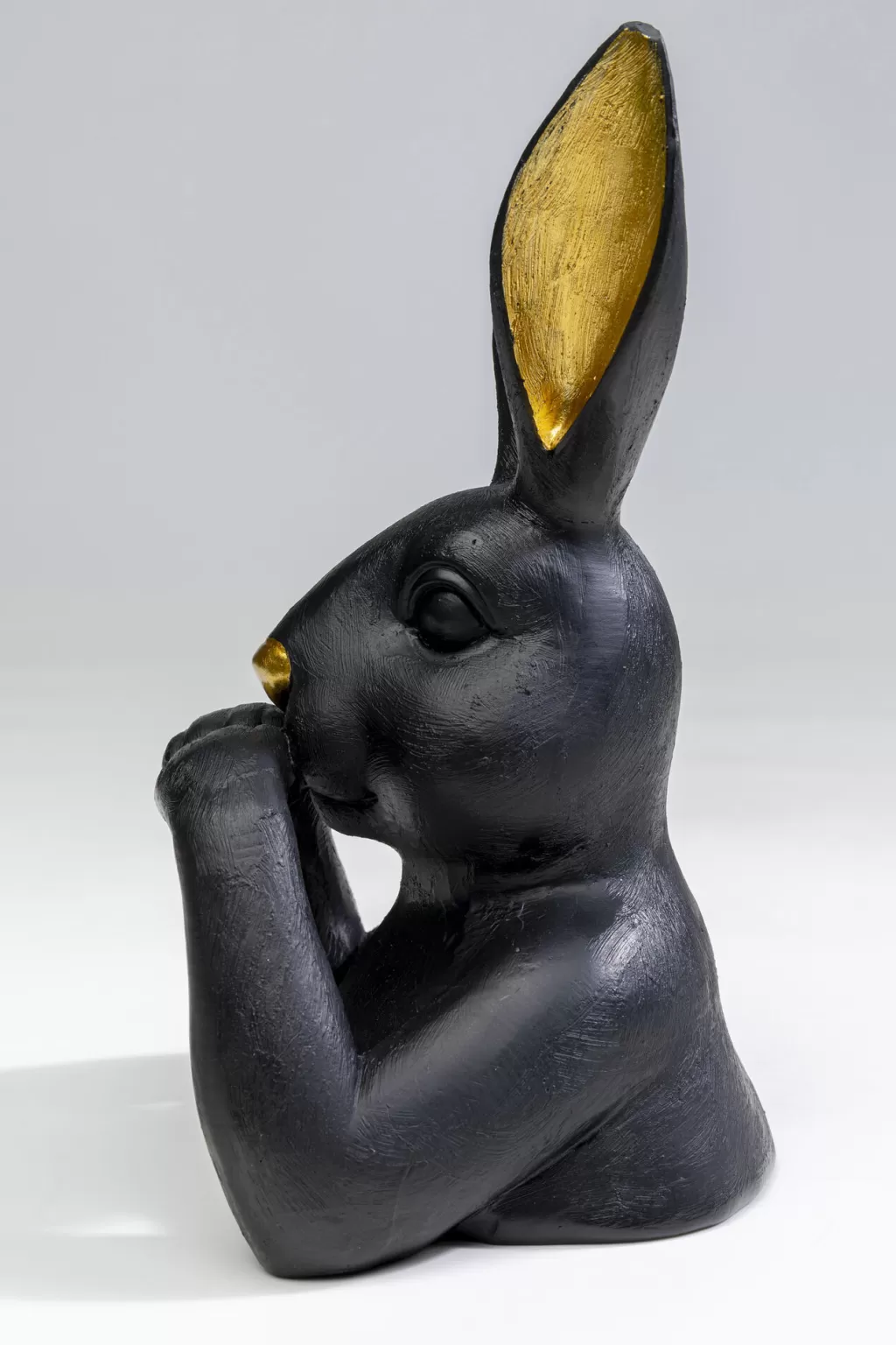 Figurine Décorative Lapin Tendresse 'Pupu' en Noir Élégant - Hauteur 23 cm par KARE Design