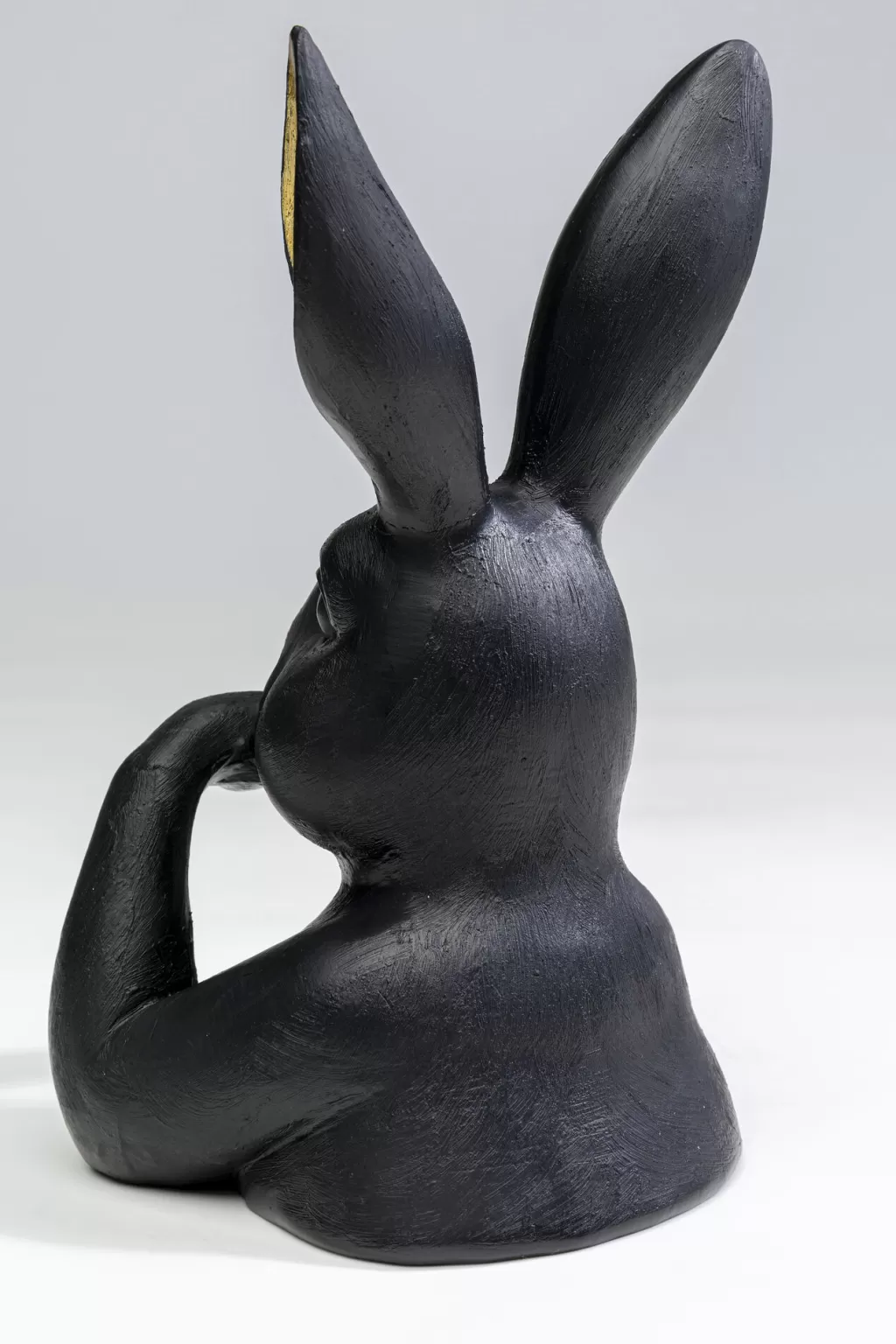 Figurine Décorative Lapin Tendresse 'Pupu' en Noir Élégant - Hauteur 23 cm par KARE Design