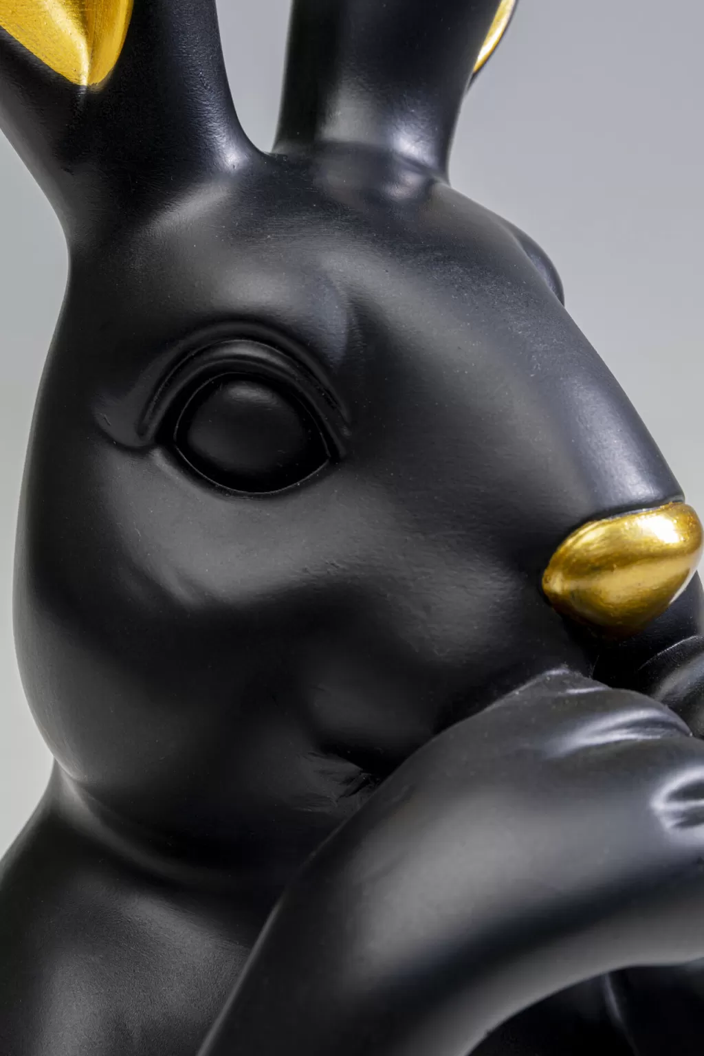 Figurine Décorative Lapin Tendresse Noir Élégante - Design Moderne KARE 31cm, Décoration d'intérieur Chic pour Pâques ou Collectionneurs