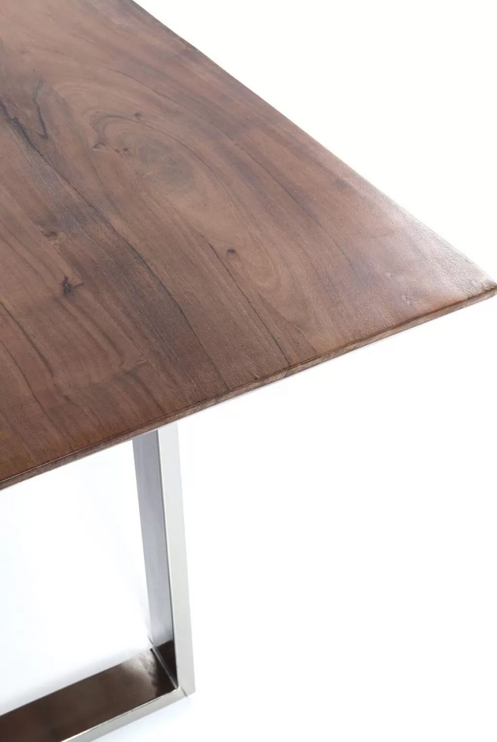 Table de salle à manger élégante Symphony Dark - Design intemporel KARE avec structure chromée - Dimensions généreuses 200 x 100 cm