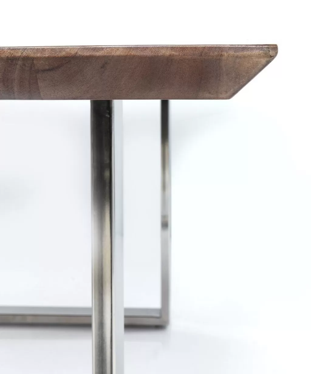 Table de salle à manger élégante Symphony Dark - Design intemporel KARE avec structure chromée - Dimensions généreuses 200 x 100 cm