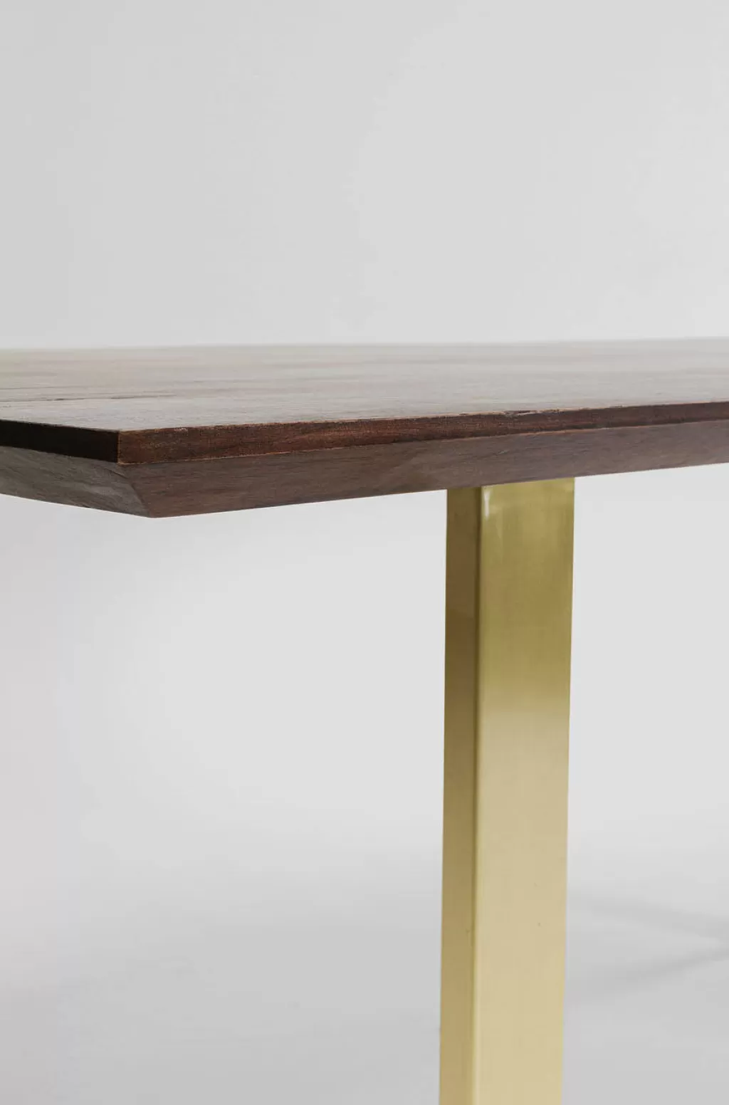 Table de salle à manger contemporaine KARE Design - Symphonie Noir, plateau en laiton poli 180x90 cm