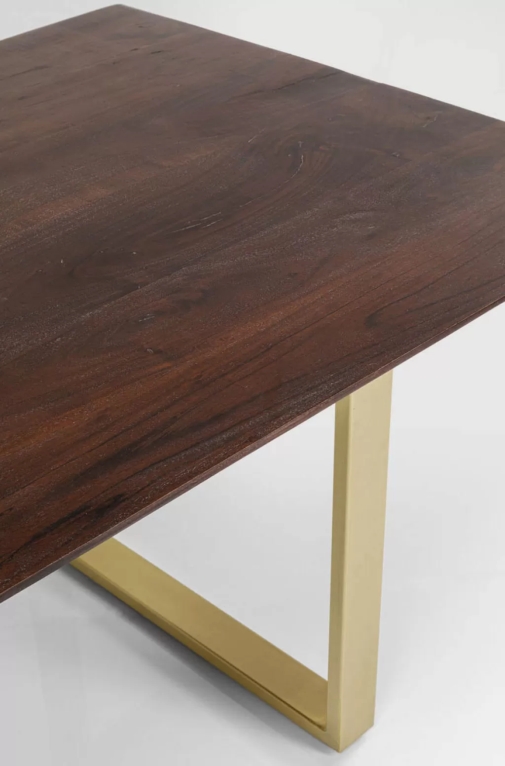 Table de salle à manger contemporaine KARE Design - Symphonie Noir, plateau en laiton poli 180x90 cm