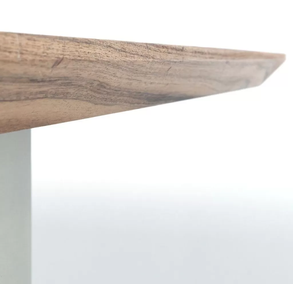 Table design contemporaine KARE Symphony - Plateau chromé 180 x 90 cm pour intérieur moderne