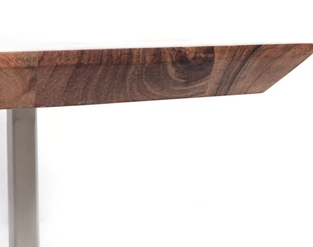 Table design contemporaine KARE Symphony - Plateau chromé 180 x 90 cm pour intérieur moderne