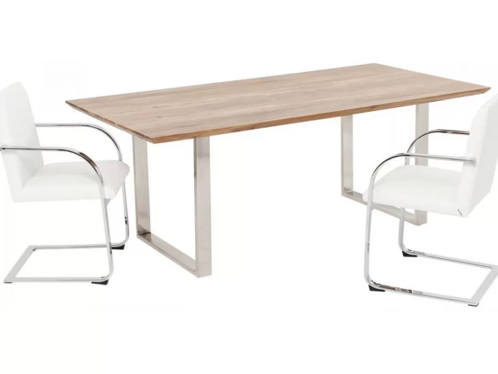 Table de Salle à Manger Moderne SYMPHONY - Design Allemand KARE - Plateau Chrome 200 x 100 cm