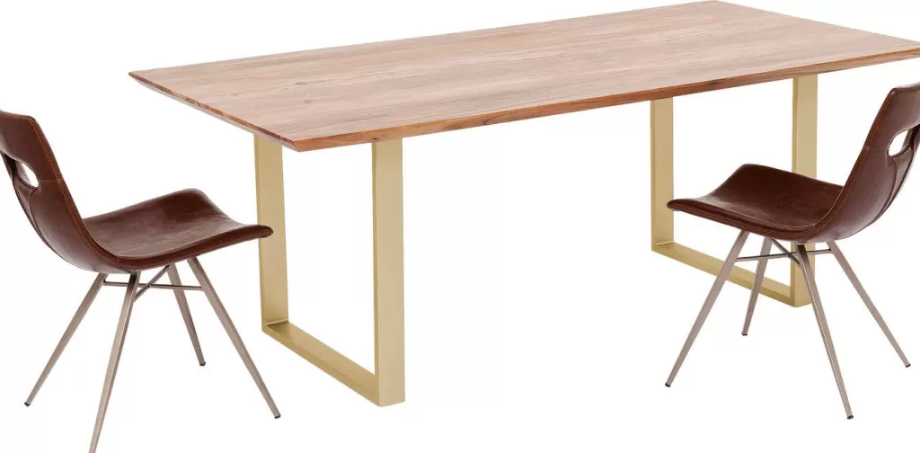 Table design élégante Symphony en finition laiton vieilli - Dimensions 160 x 80 cm - Collection contemporaine KARE