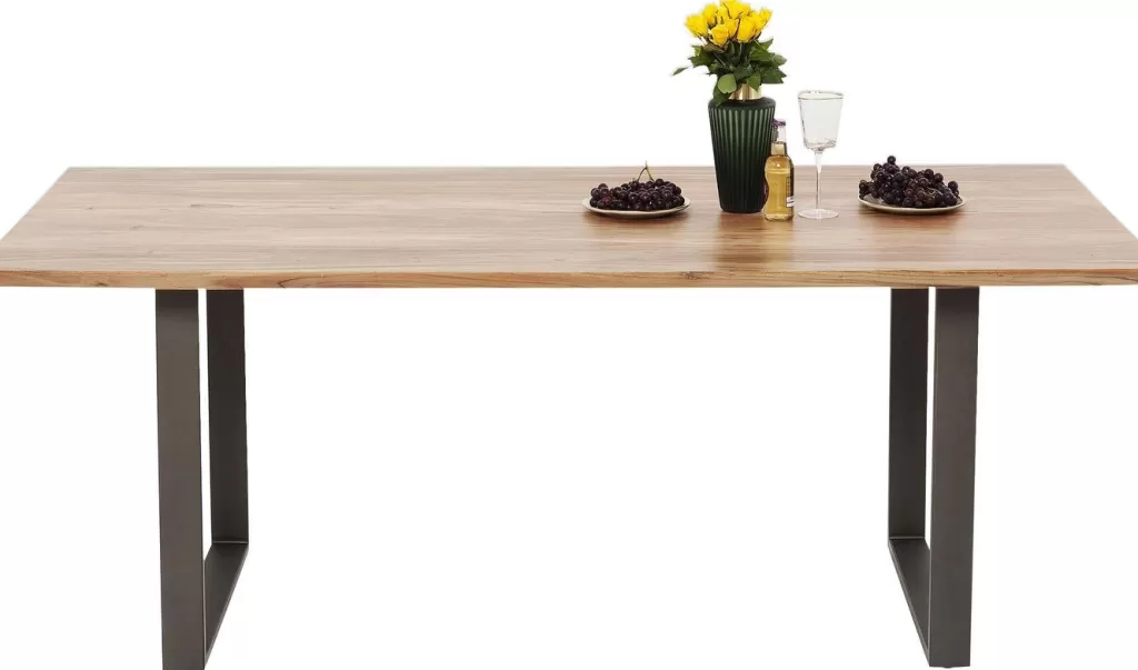 Table Design Symphonie KARE - Plateau en Acier Brut Poli aux Dimensions 160x80 cm - Style Industriel Élégant pour Espaces Contemporains