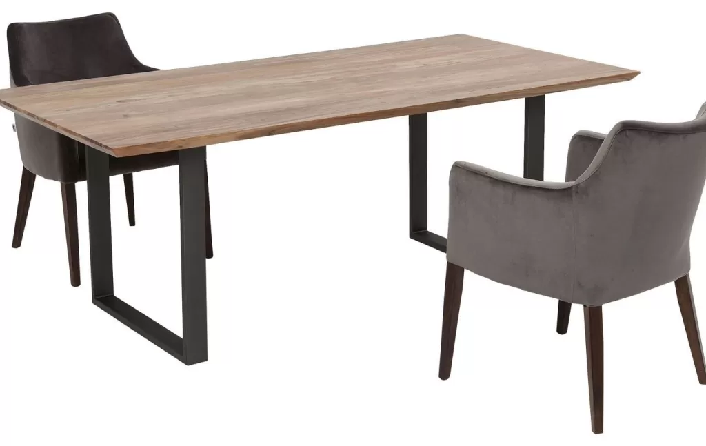 Table Design Symphonie KARE - Plateau en Acier Brut Poli aux Dimensions 160x80 cm - Style Industriel Élégant pour Espaces Contemporains
