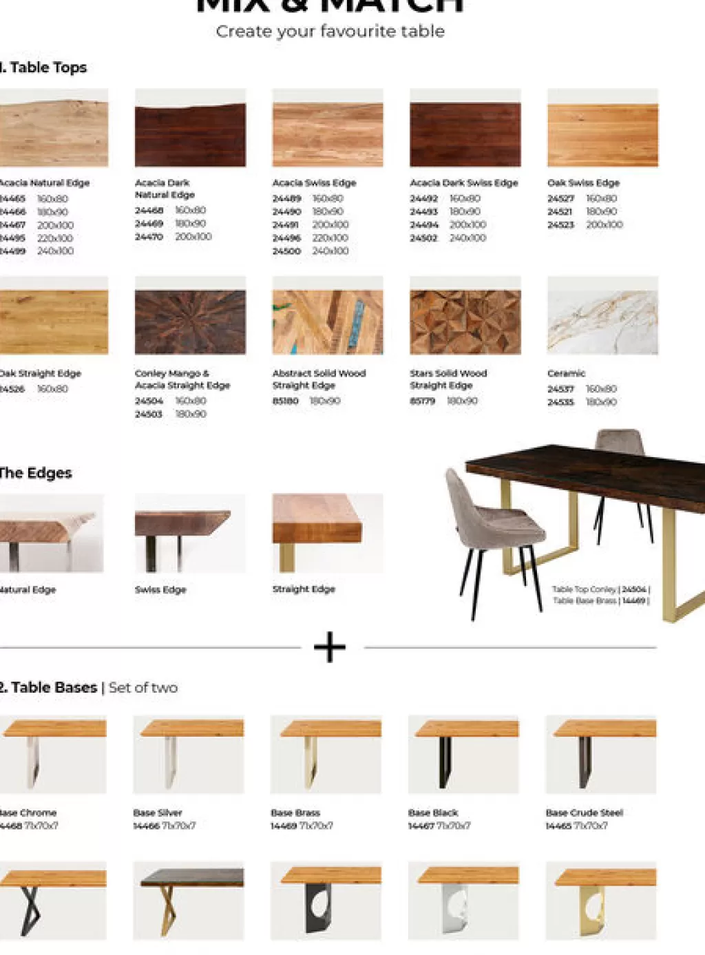 Pieds de table design Tavola Oho - Finition dorée brillante / Duo d'éléments décoratifs fonctionnels - Collection KARE