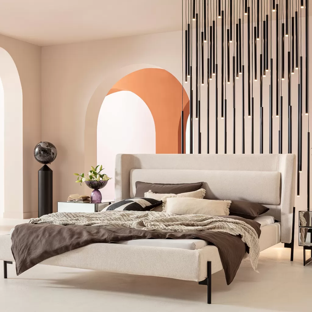 Lit design Tivoli écru 180x200 cm - Collection élégante par KARE Design | Sommier inclus, Durable et Confortable