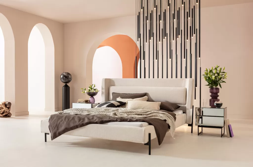 Lit design Tivoli écru 180x200 cm - Collection élégante par KARE Design | Sommier inclus, Durable et Confortable