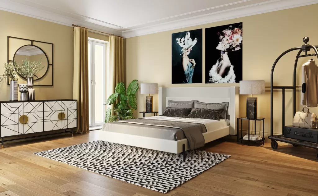 Lit design Tivoli écru 180x200 cm - Collection élégante par KARE Design | Sommier inclus, Durable et Confortable