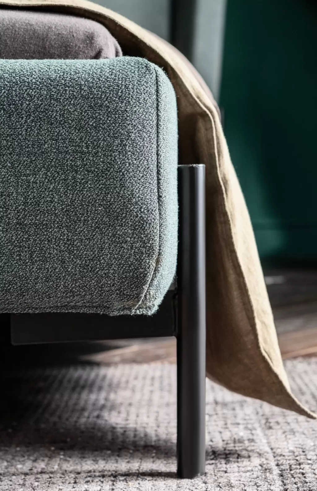 Lit Design Scandinave Tivoli - KARE Edition, Vert Naturel 160x200 cm - Matelas Confort Intégré pour Chambre Contemporaine