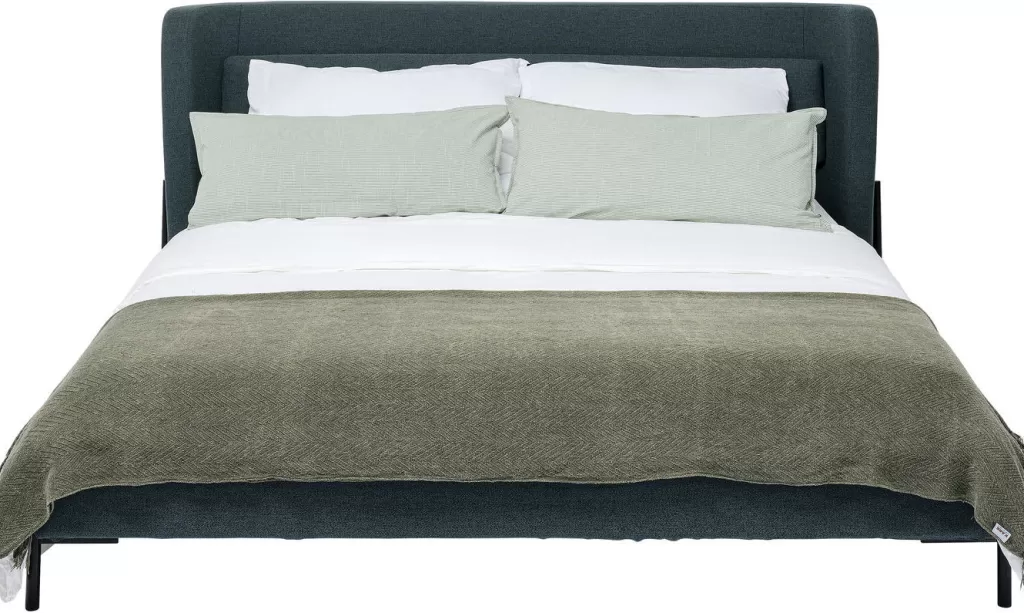 Lit Design Scandinave Tivoli - KARE Edition, Vert Naturel 160x200 cm - Matelas Confort Intégré pour Chambre Contemporaine