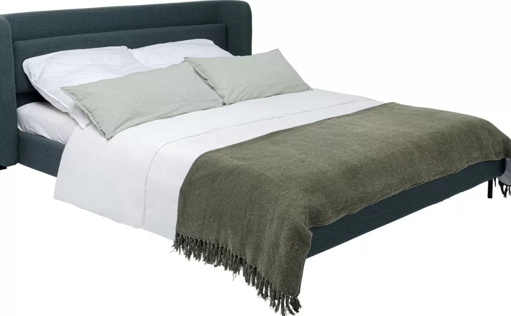 Lit Design Scandinave Tivoli - KARE Edition, Vert Naturel 160x200 cm - Matelas Confort Intégré pour Chambre Contemporaine