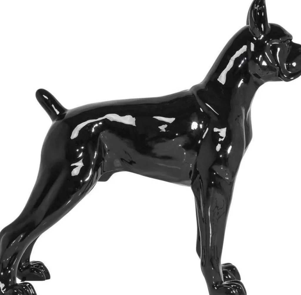 KARE Design - Sculpture Décorative Majestueuse Toto XL Grand Chien Noir - Statue d'Intérieur Élégante 180 cm