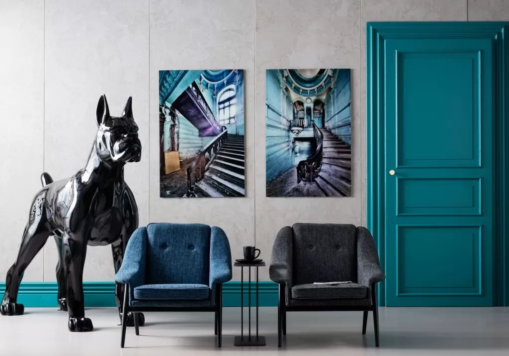 KARE Design - Sculpture Décorative Majestueuse Toto XL Grand Chien Noir - Statue d'Intérieur Élégante 180 cm