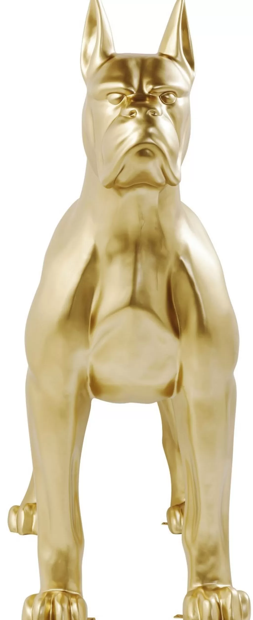 Statue ornementale Toto XL en finition dorée - Sculpture contemporaine sur piédestal 180 cm - Création exclusive KARE Design