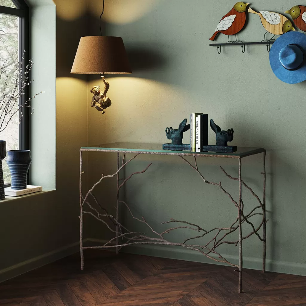 Console Design Branche d'Arbre KARE - Table d'Appoint Moderne 105x79 cm en Style Nature