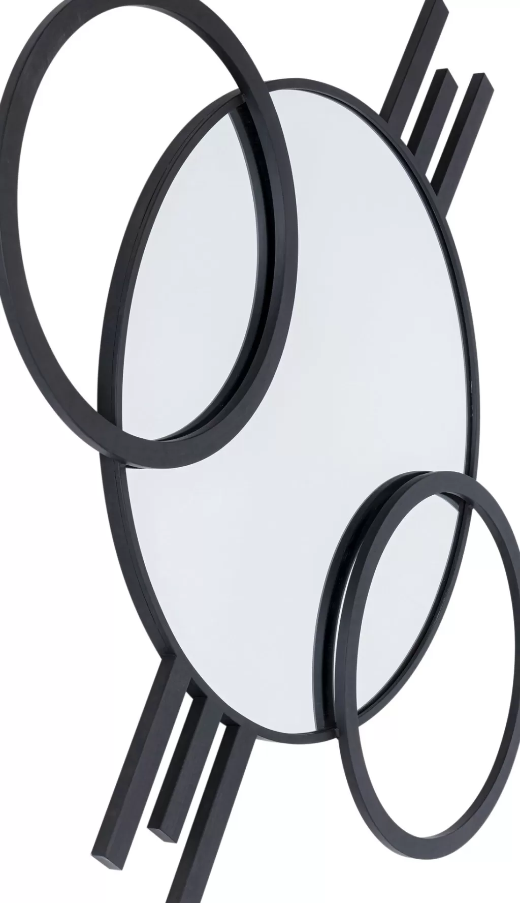 Miroir mural design Triple Cercle KARE - Élégante composition circulaire en noir mat (124 x 119 cm)