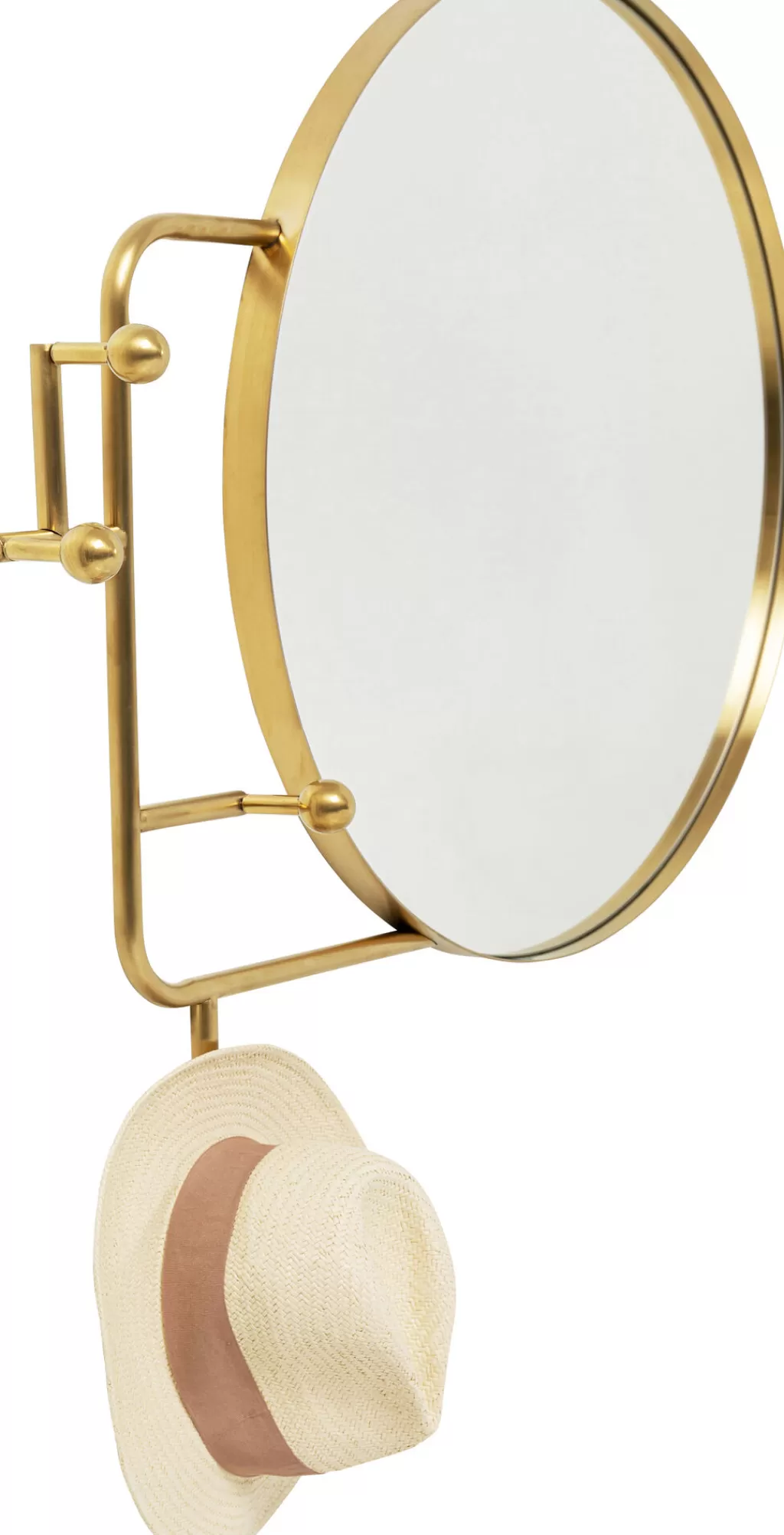 Miroir Mural Élégant Tristan - Diamètre 65cm - Déco Murale Contemporaine par KARE Design, Acier Brossé - Pièce Maîtresse pour Salon ou Entrée